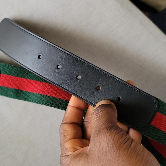 Men size 90-36 Gucci Web Belt with G Buckle - Picture 3 of 9